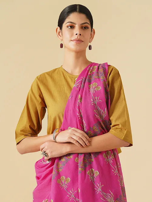 Ilahi Fuschia Cotton Saree