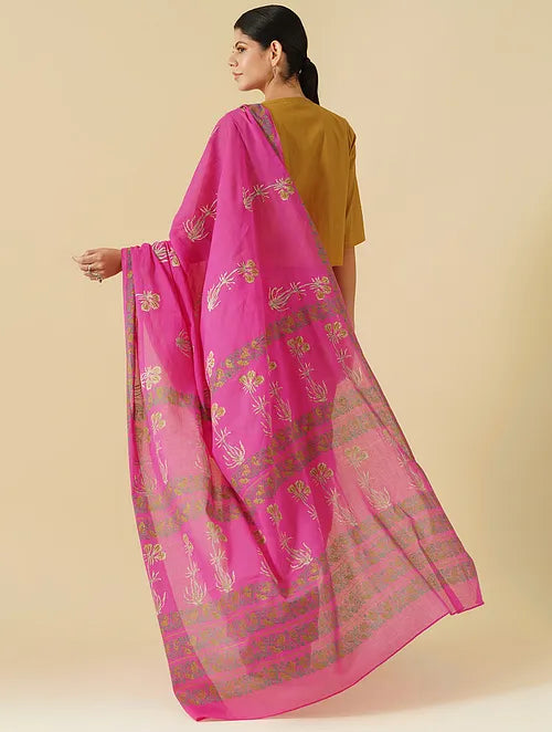 Ilahi Fuschia Cotton Saree