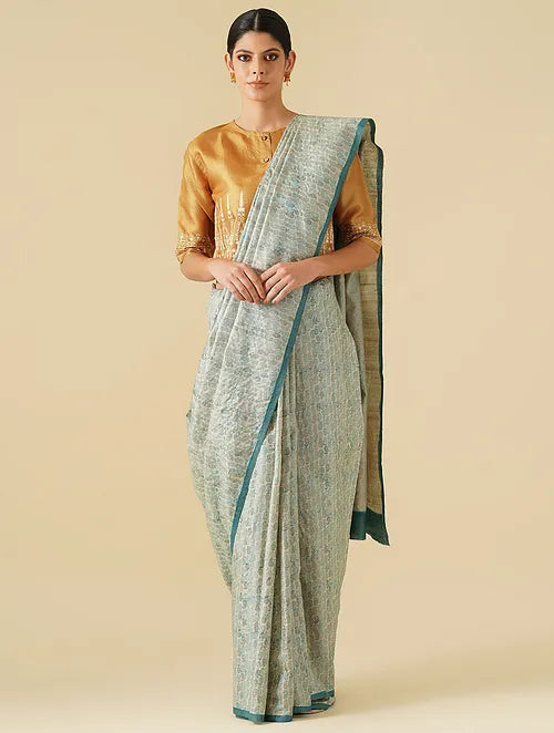 Noor Paiselys Blue Tussar Saree