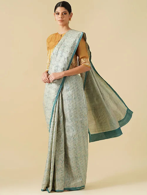 Noor Paiselys Blue Tussar Saree