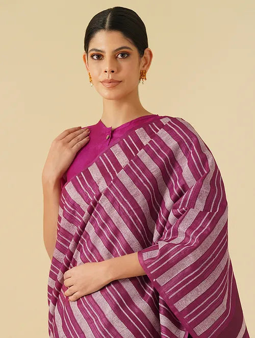 Noori Magenta handblock Printed Sareee