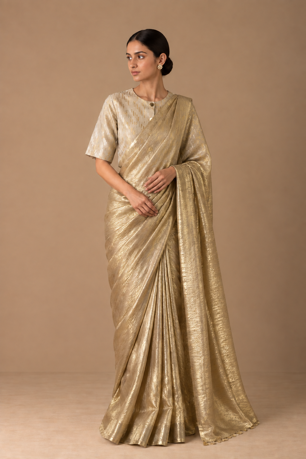 Golden Zari Sari