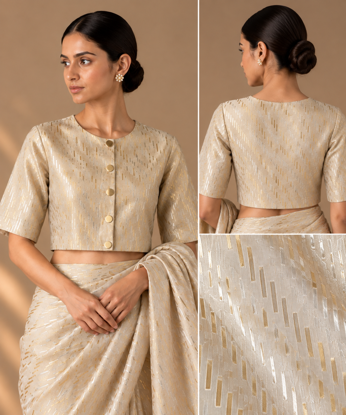 Zari Chanderi Woven Fabric
