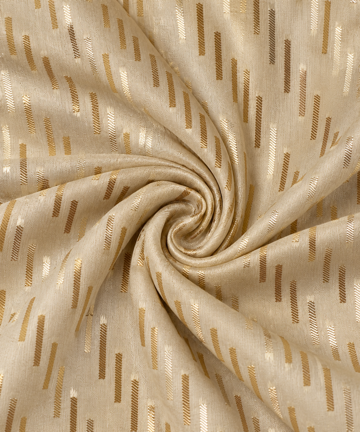 Ivory and Gold Zari Sari with Zari Blouse with Lining (Set of 2)