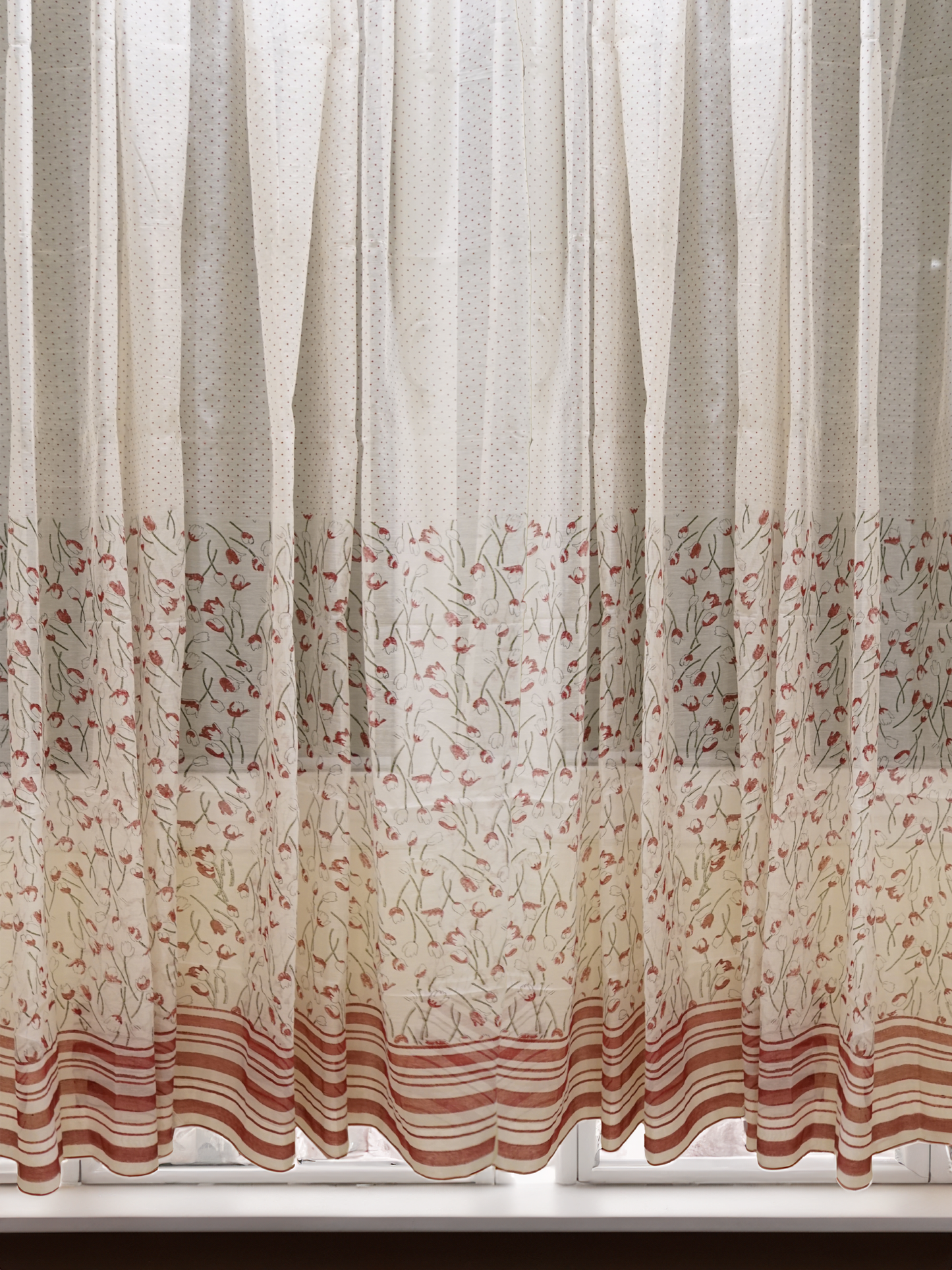 Rangoli Tulip Chanderi Curtains (Set of 2)