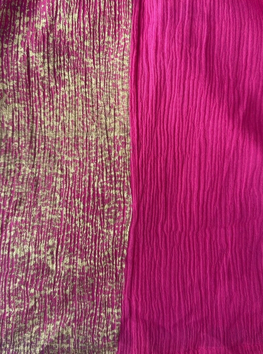 Sleevless Crushed Pink Cotton Blouse
