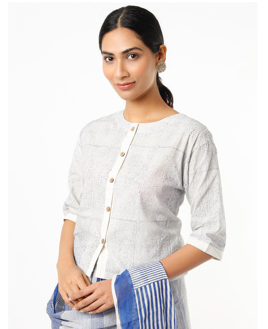 Texture Light Blue Blouse