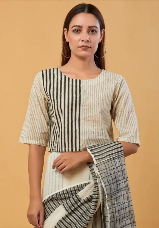 Striped Black-White Blouse