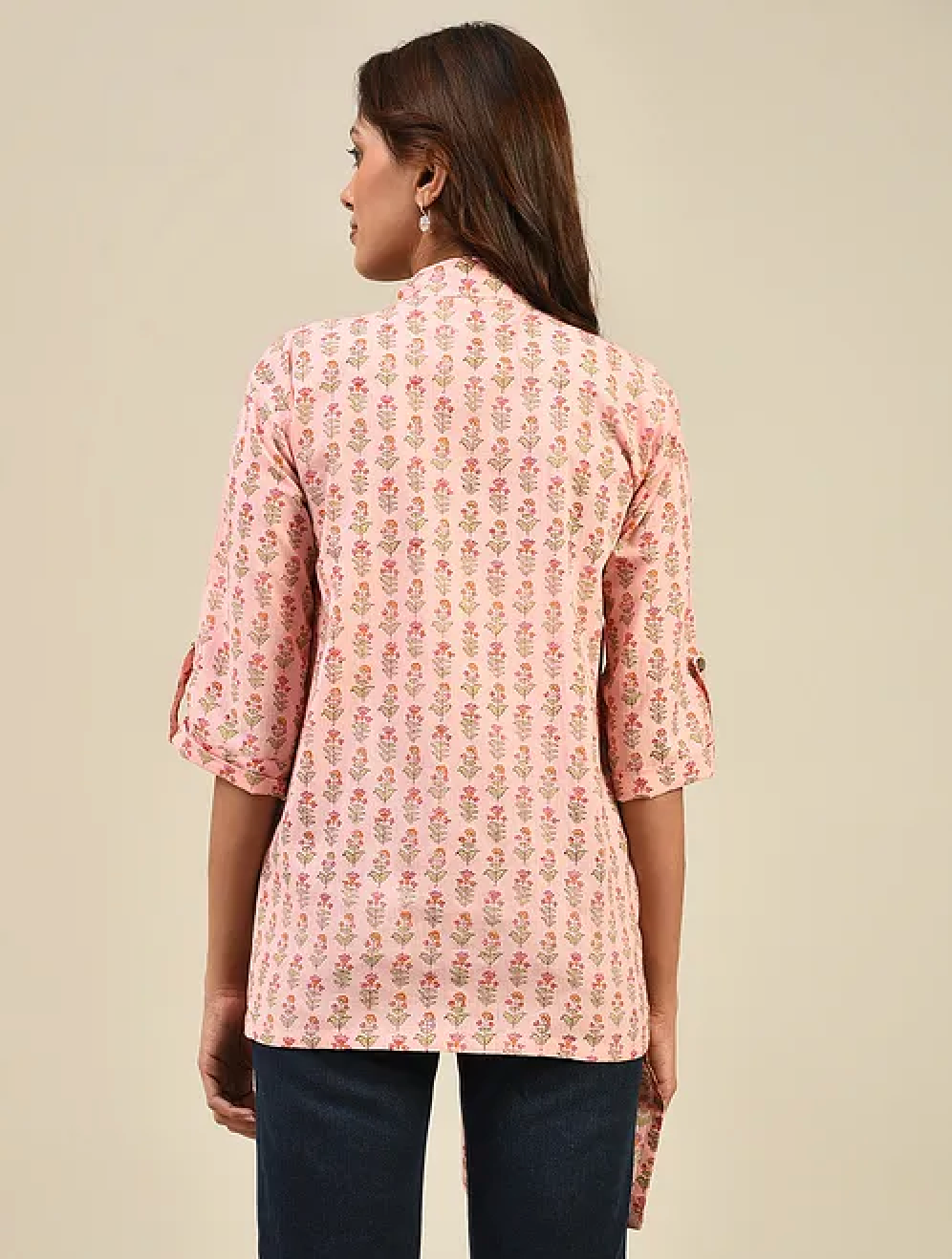Light Pink Hand block Printed Cotton Shirt