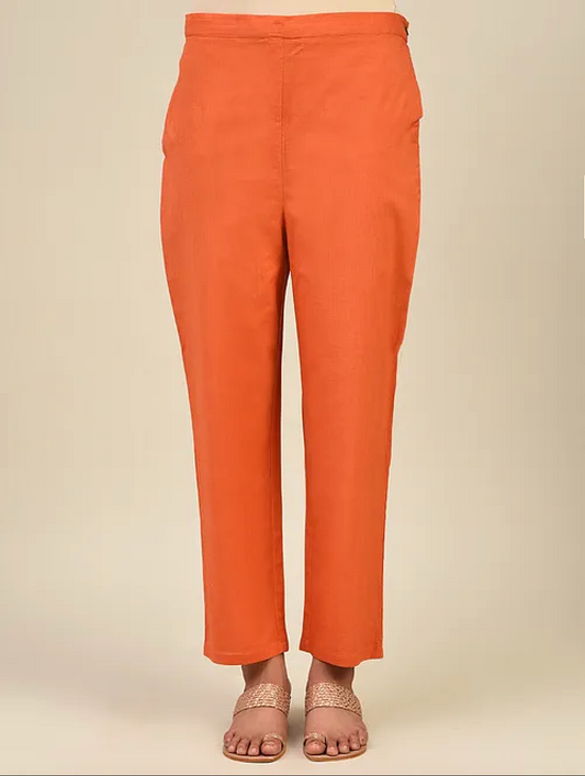 Orange Cotton Pants