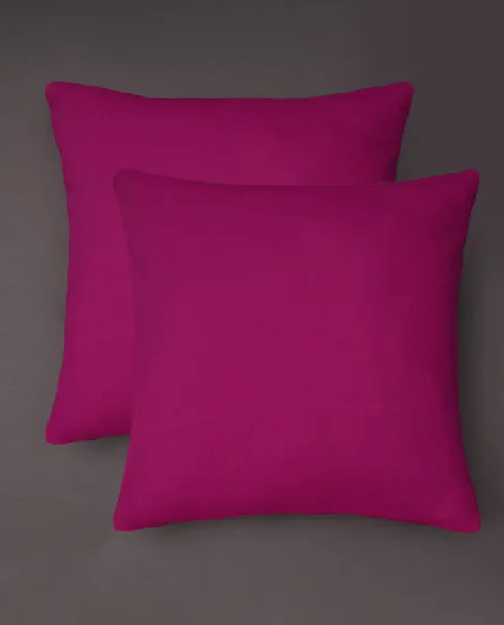 Pink Solid Cushion Covers (Set of 2)