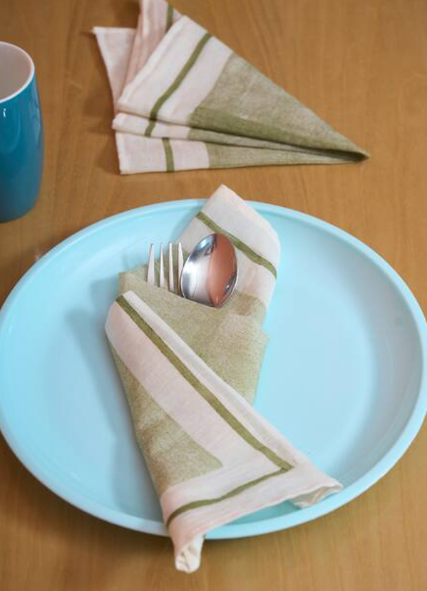 Wazir Olive Green  Napkins (Set of 6)