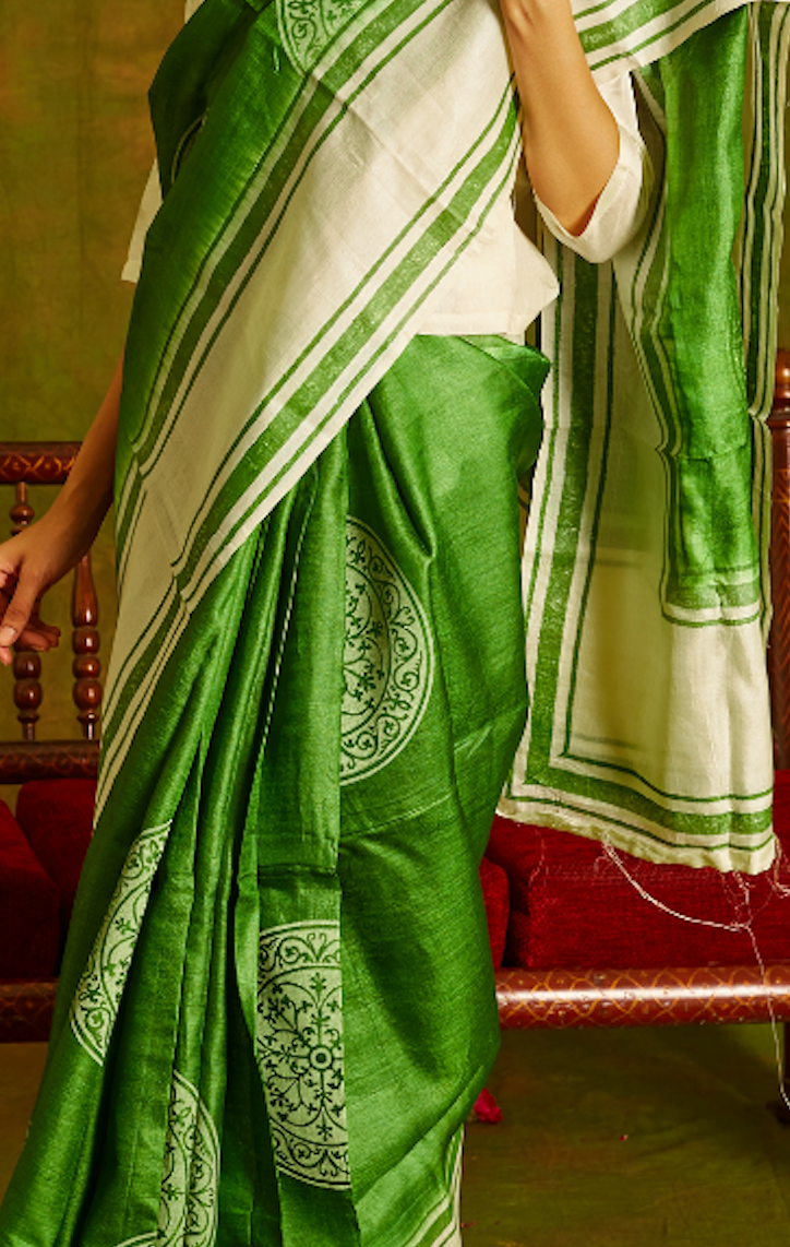 Noori Green Tussar Saree