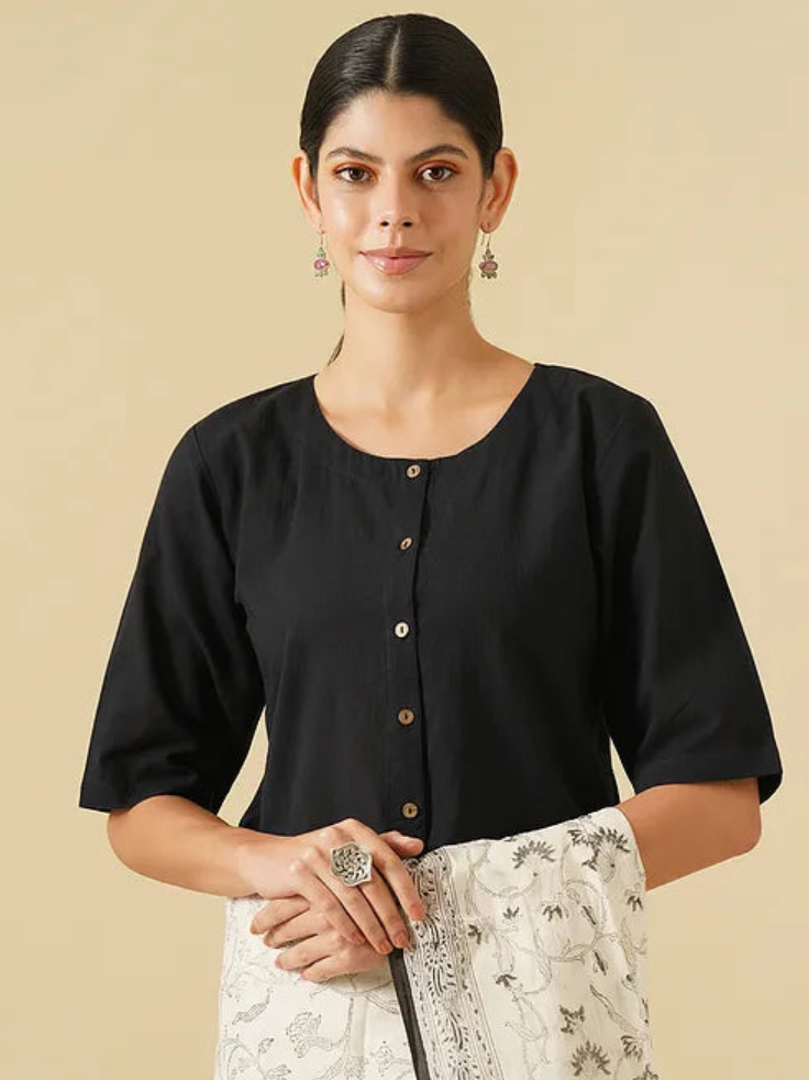 Black Cotton Blouse