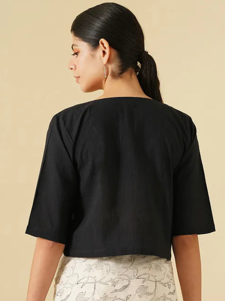 Black Cotton Blouse