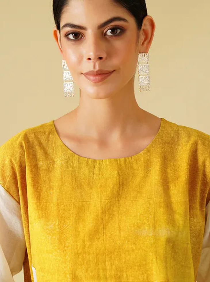 Yellow Frill Cotton Blouse