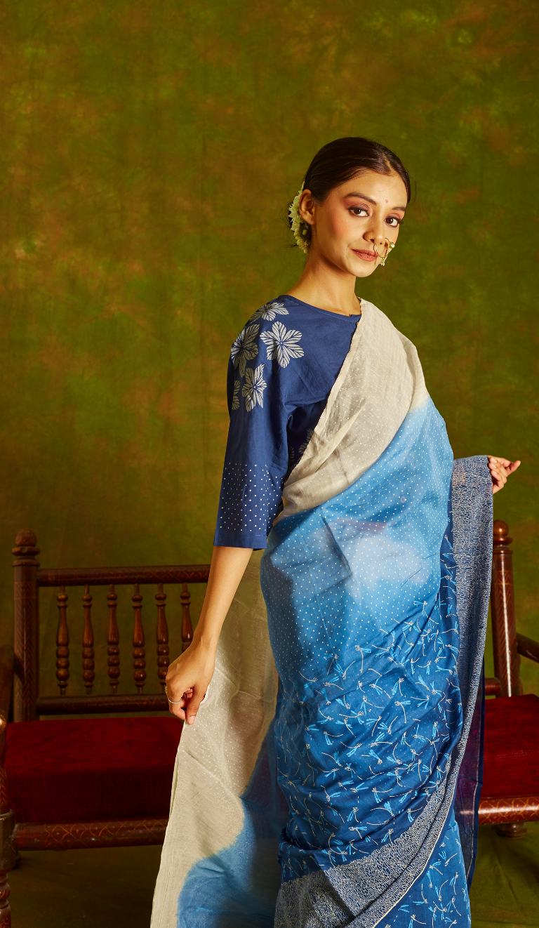 Noori Chanderi Ombre Saree