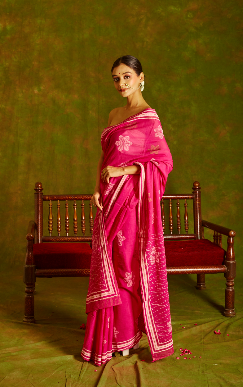 Jashn Fuschia Saree