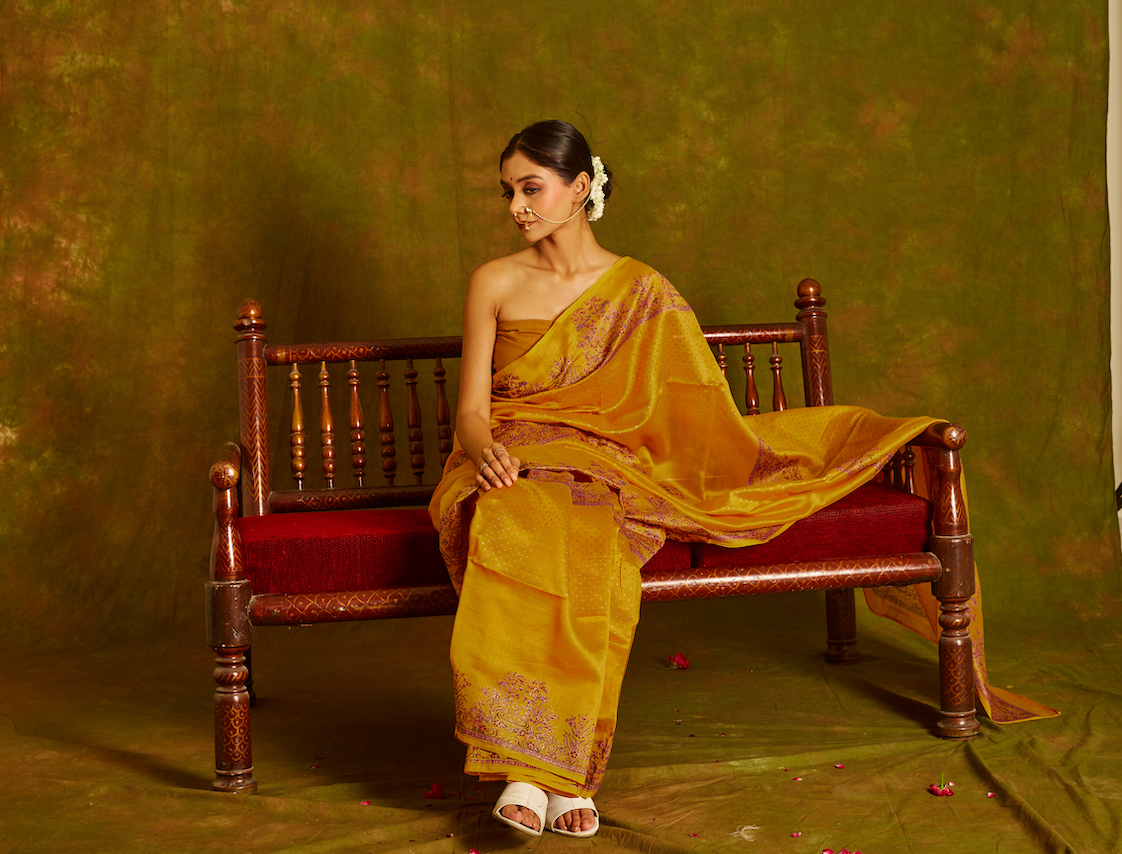 Numaish Chanderi Gold Saree