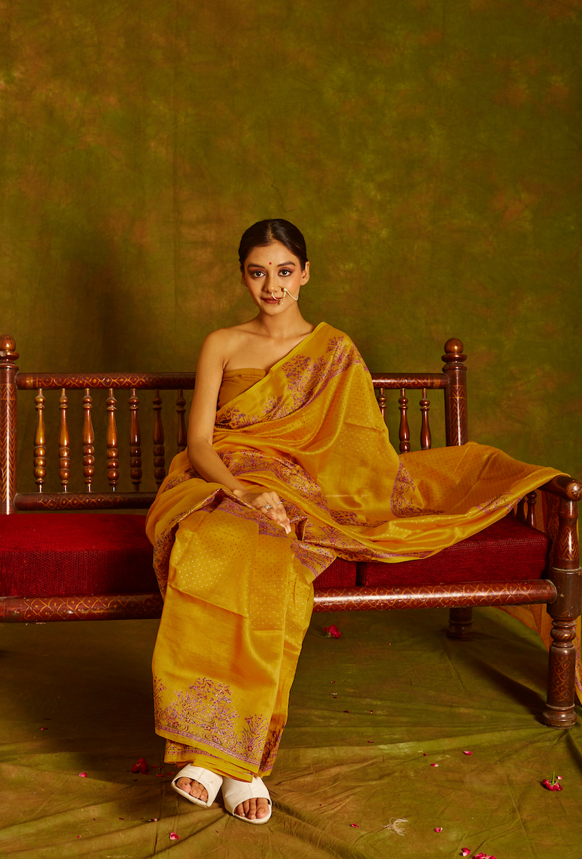 Numaish Chanderi Gold Saree