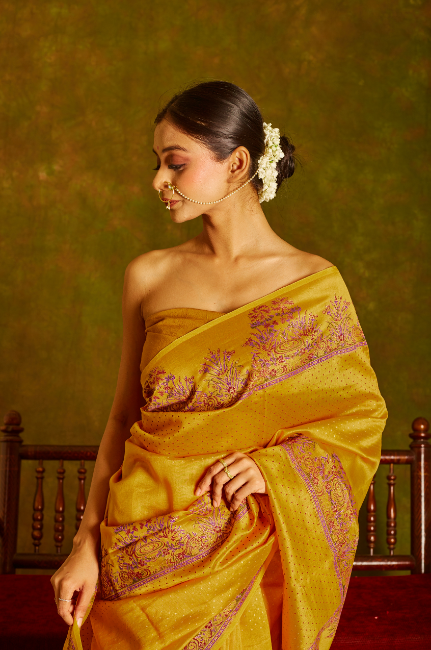 Numaish Chanderi Gold Saree