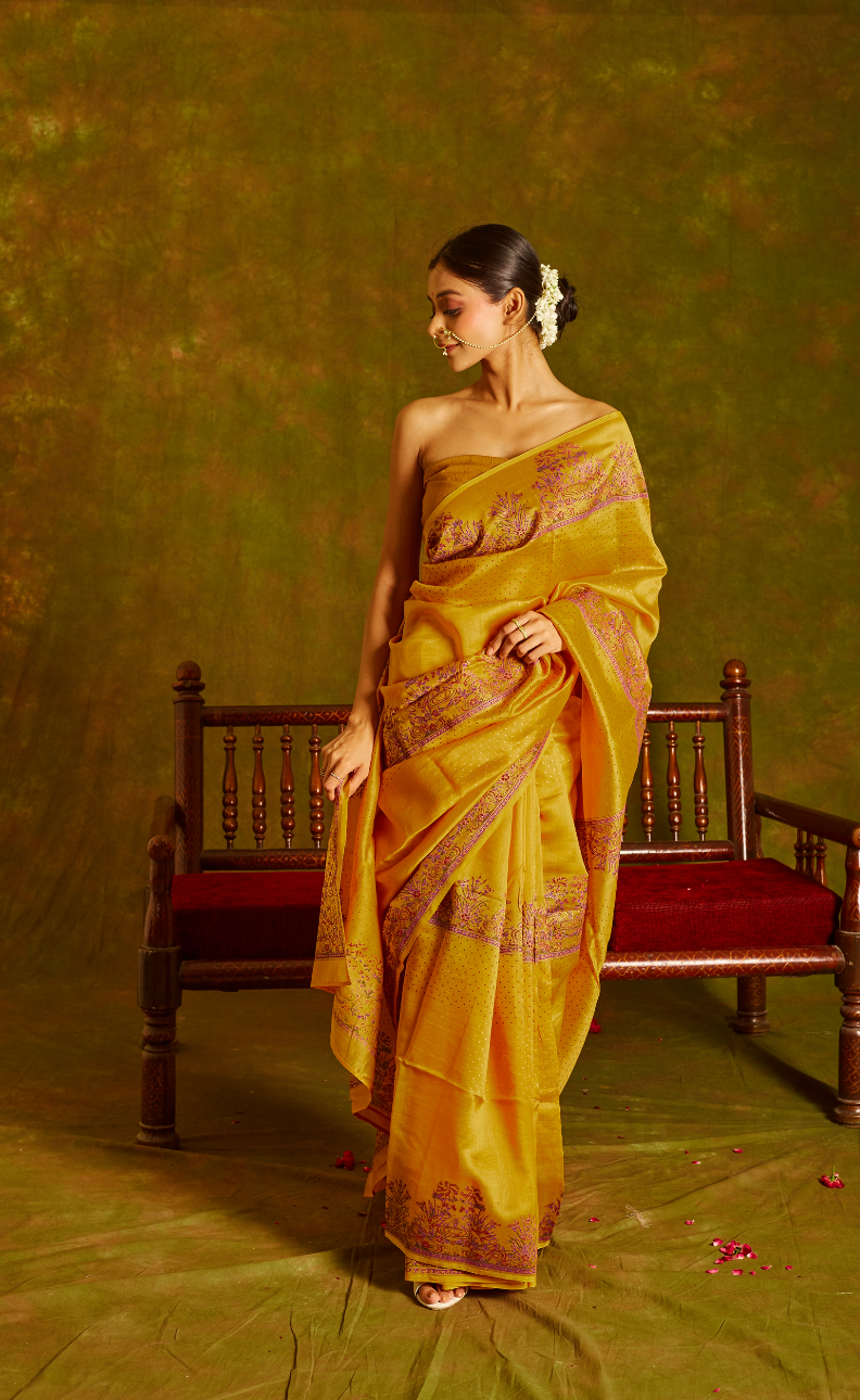 Numaish Chanderi Gold Saree