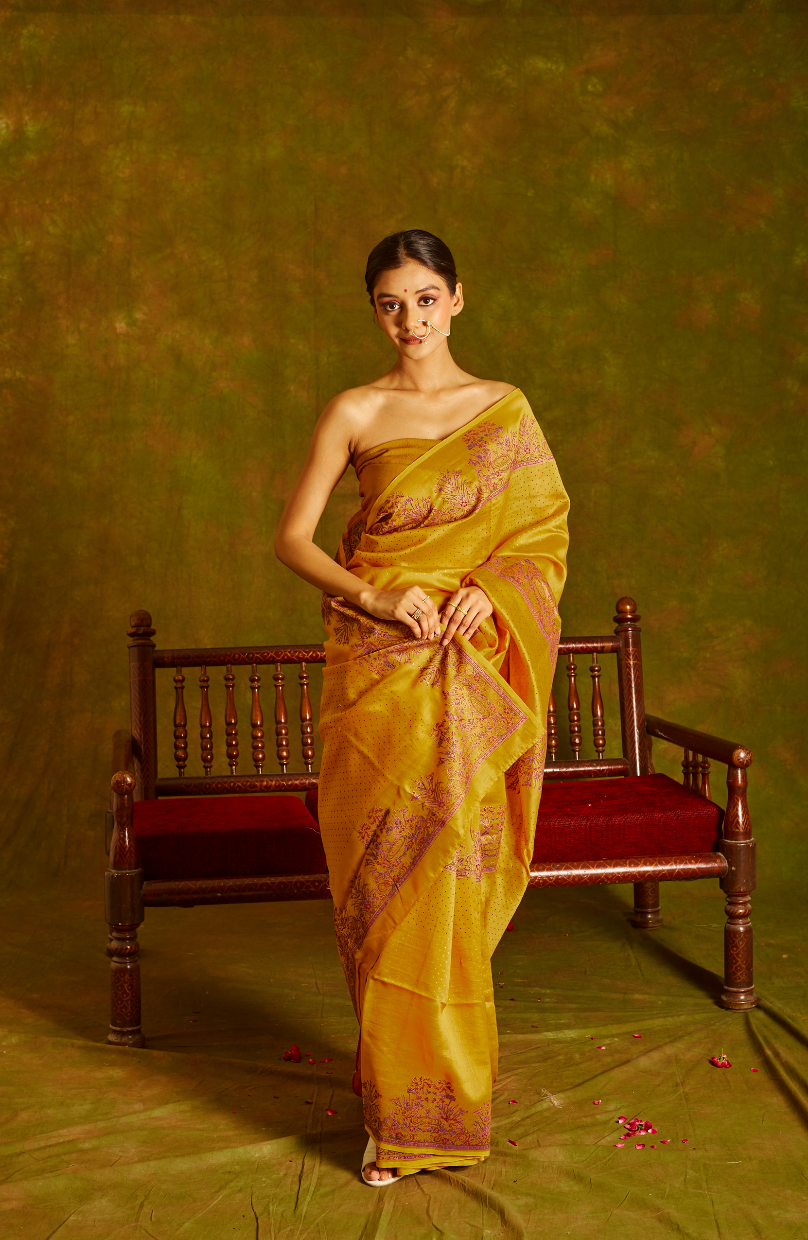 Numaish Chanderi Gold Saree