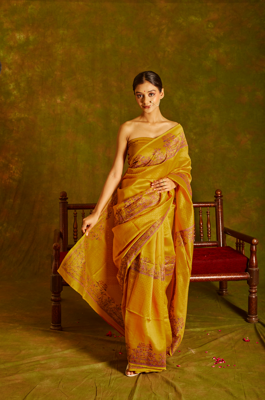 Numaish Chanderi Gold Saree