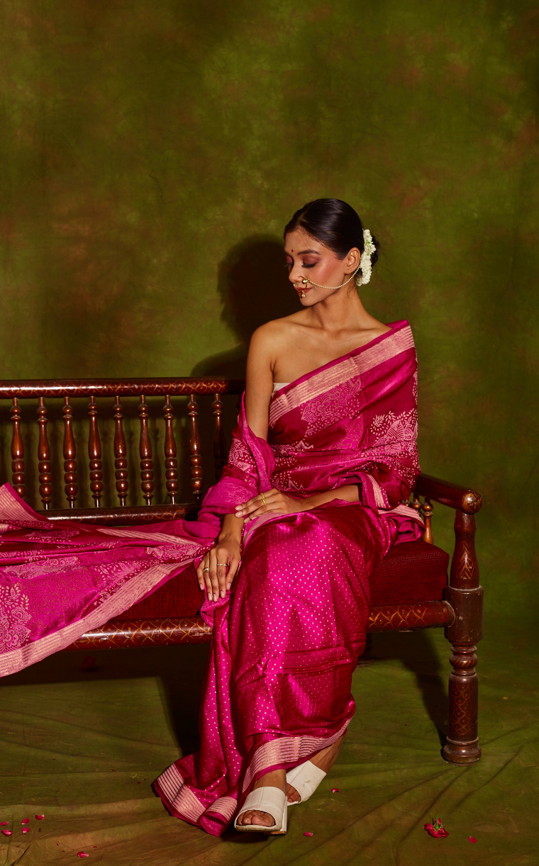 Jashn Fuschia Saree