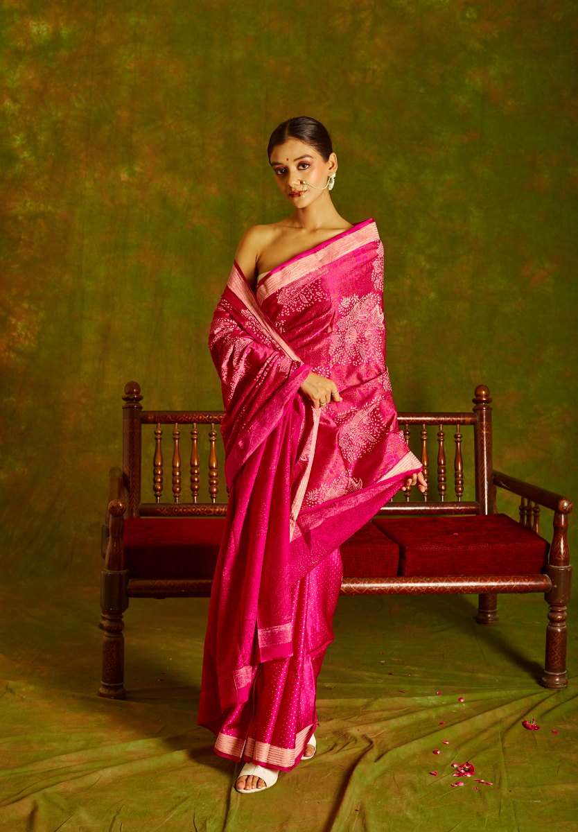 Jashn Fuschia Saree