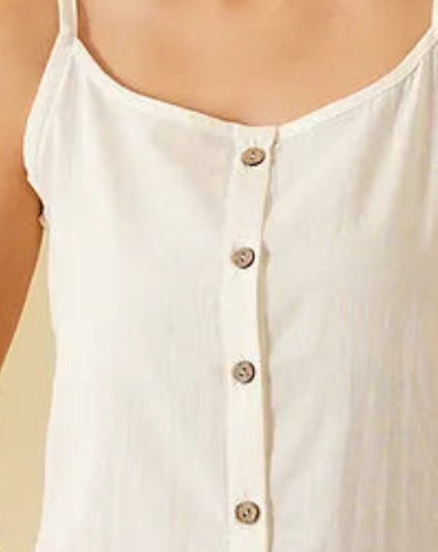 White  Cotton Strap Blouse with Lining