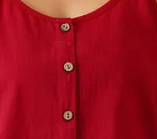 Red Cotton Strap Blouse