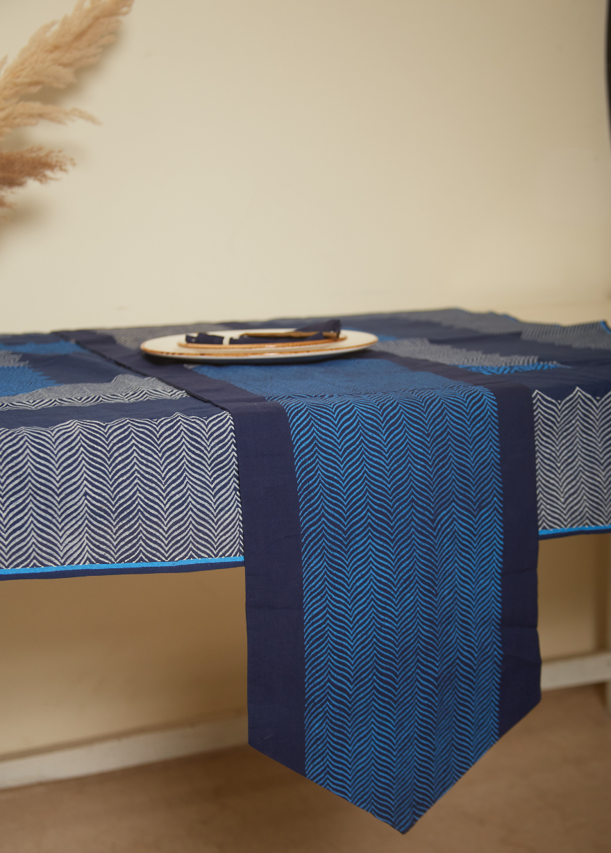 Rangoli Navy Chevron Table Runner