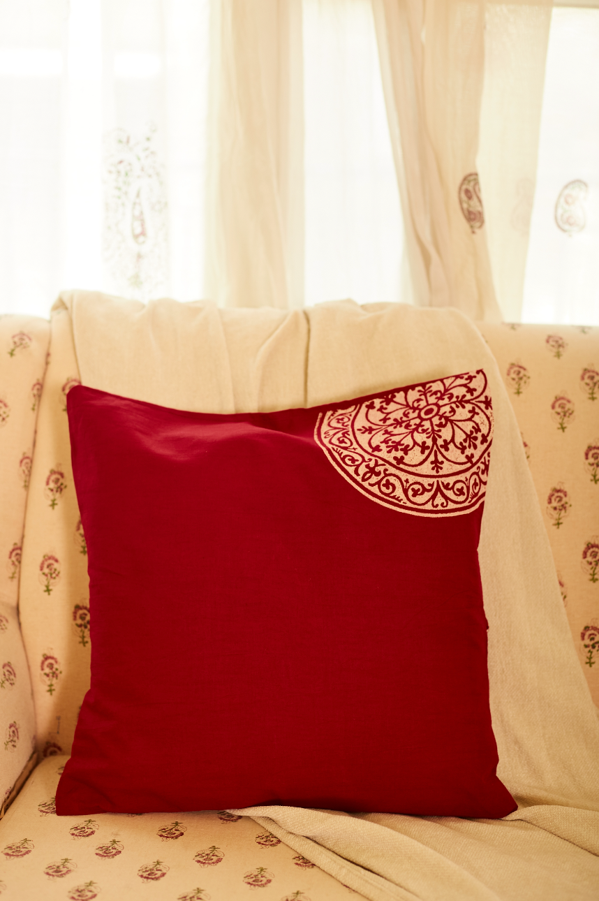 Rangoli  Red Cushion Covers (Set of 2)