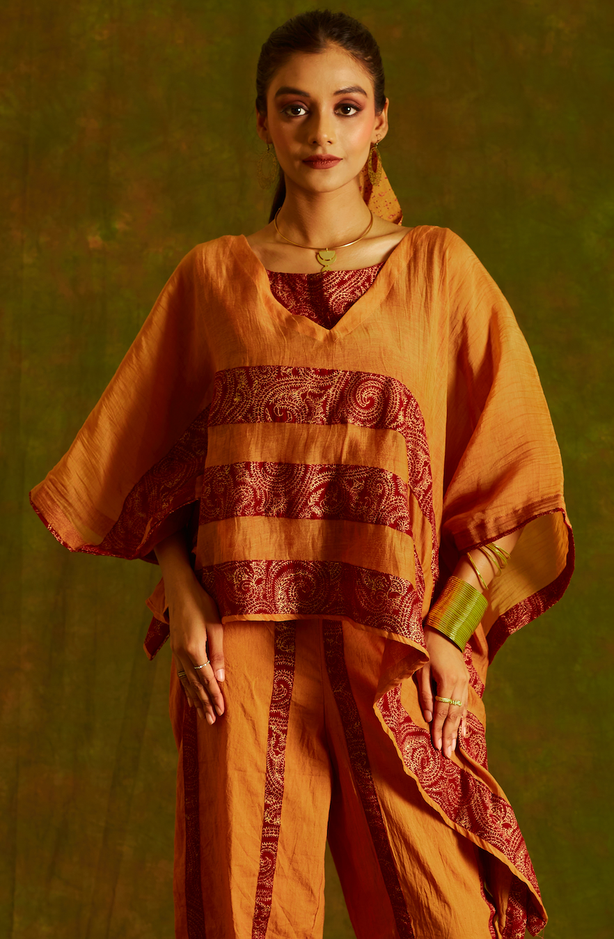 Jashan Rayi Chanderi Kaftan