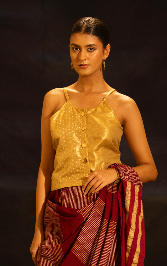 Gold Zari Strap Blouse