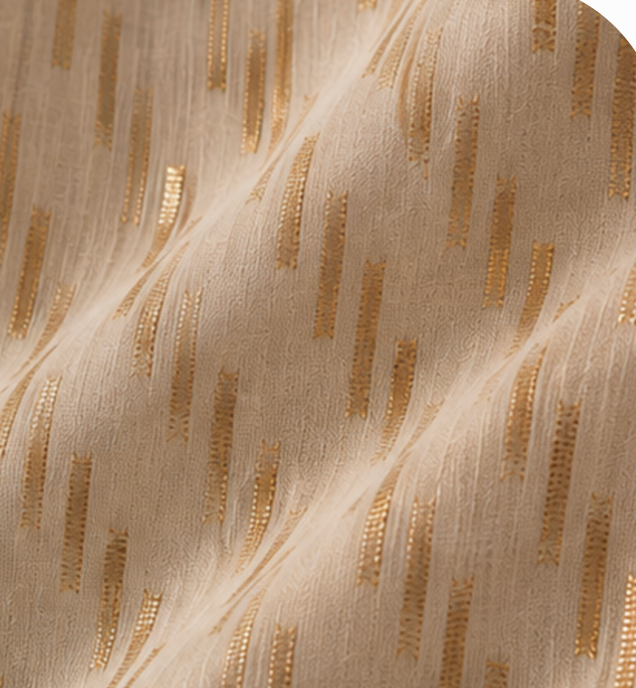 Ivory and Golden Zari Sari