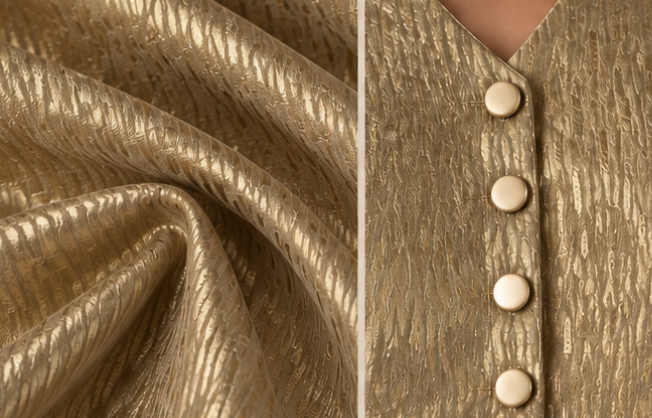 Zari Golden V Neck Blouse with Lining