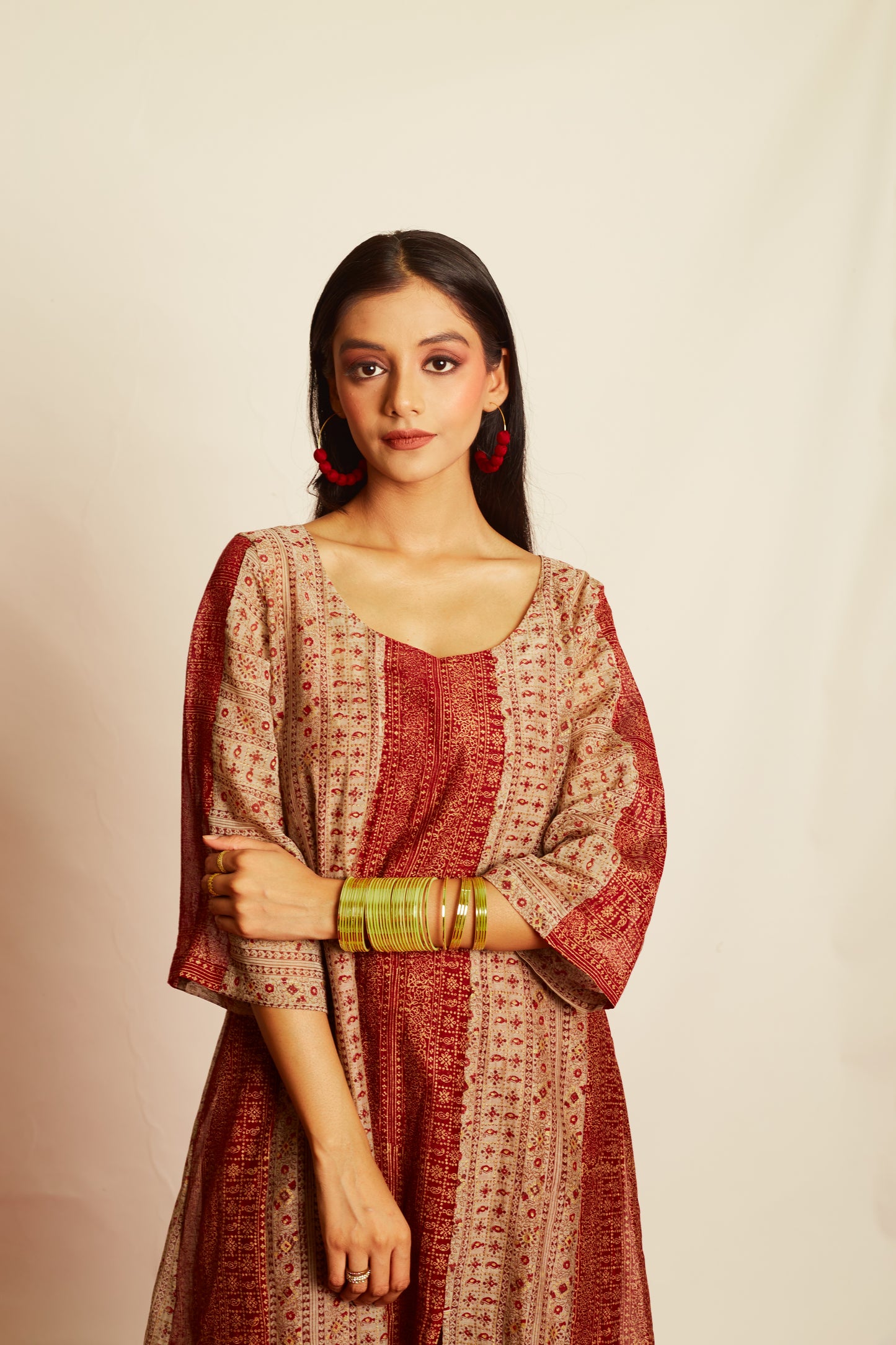 Jashan Surkh -Surmai Chanderi Dress