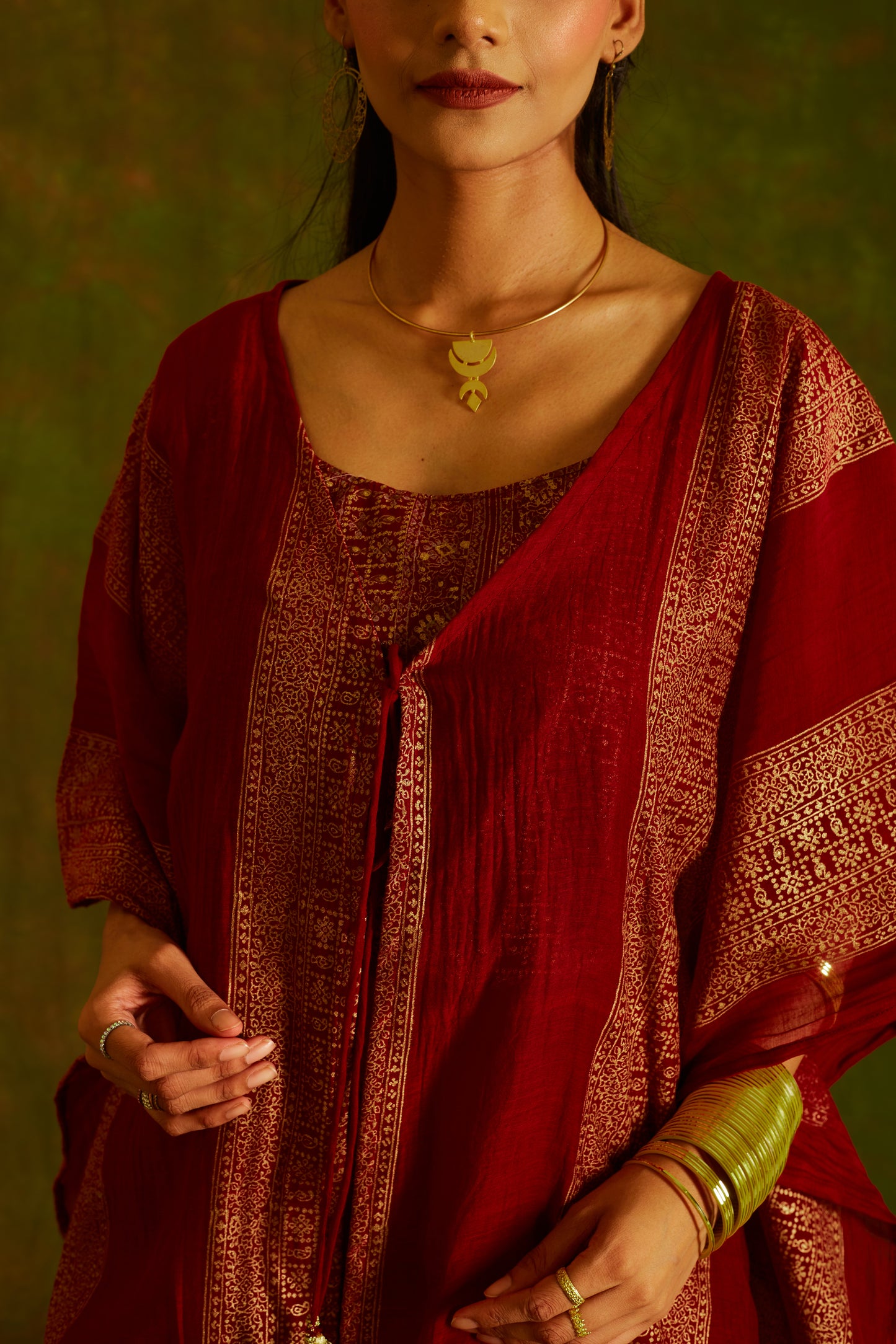 Jashan Surkh Cotton Kaftan