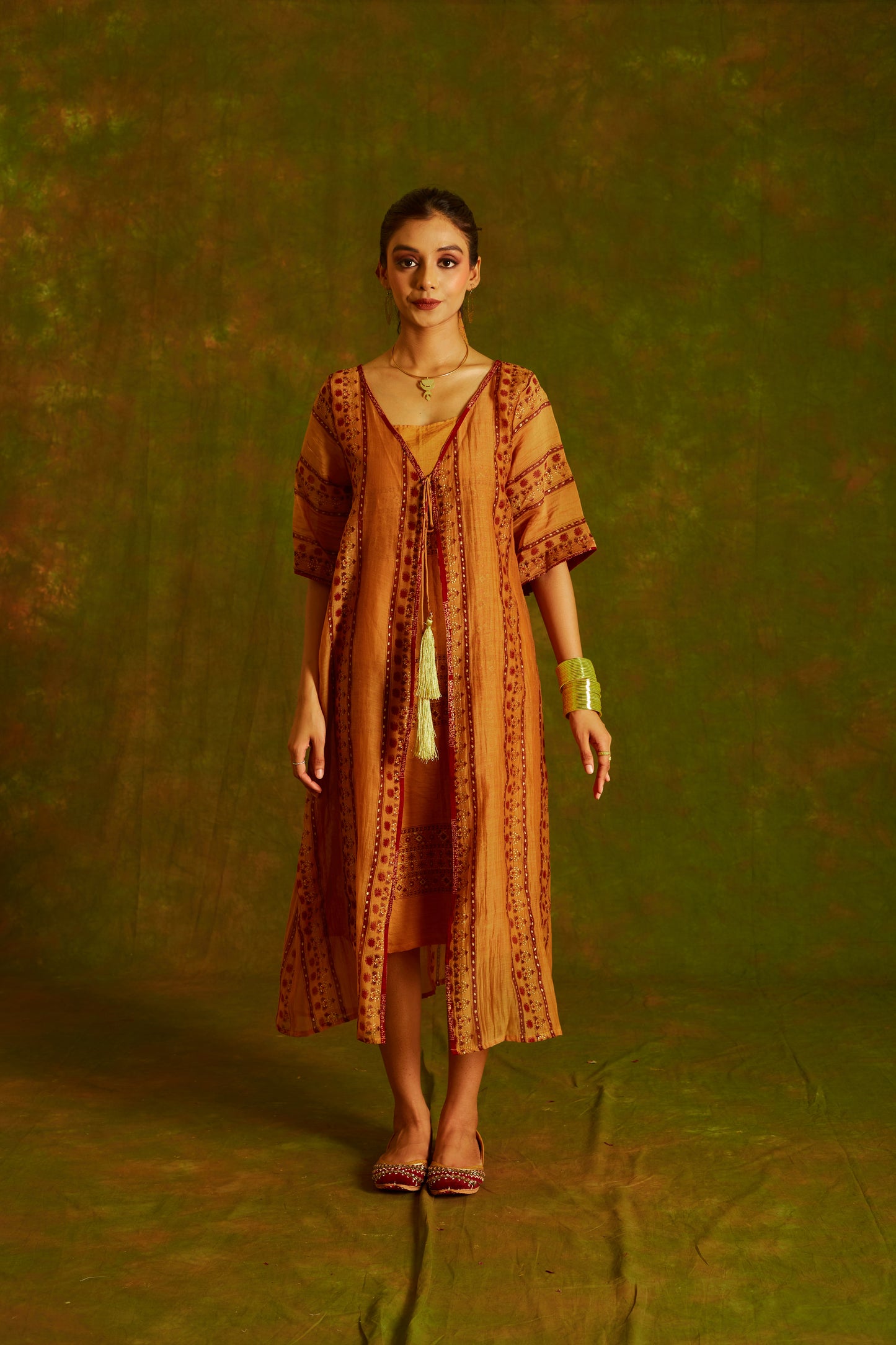 Jashan Rayi Chanderi Dress with Shrug