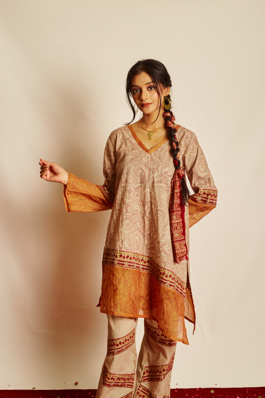 Jashan Surmai- Rayi Cotton Chanderi Kurta