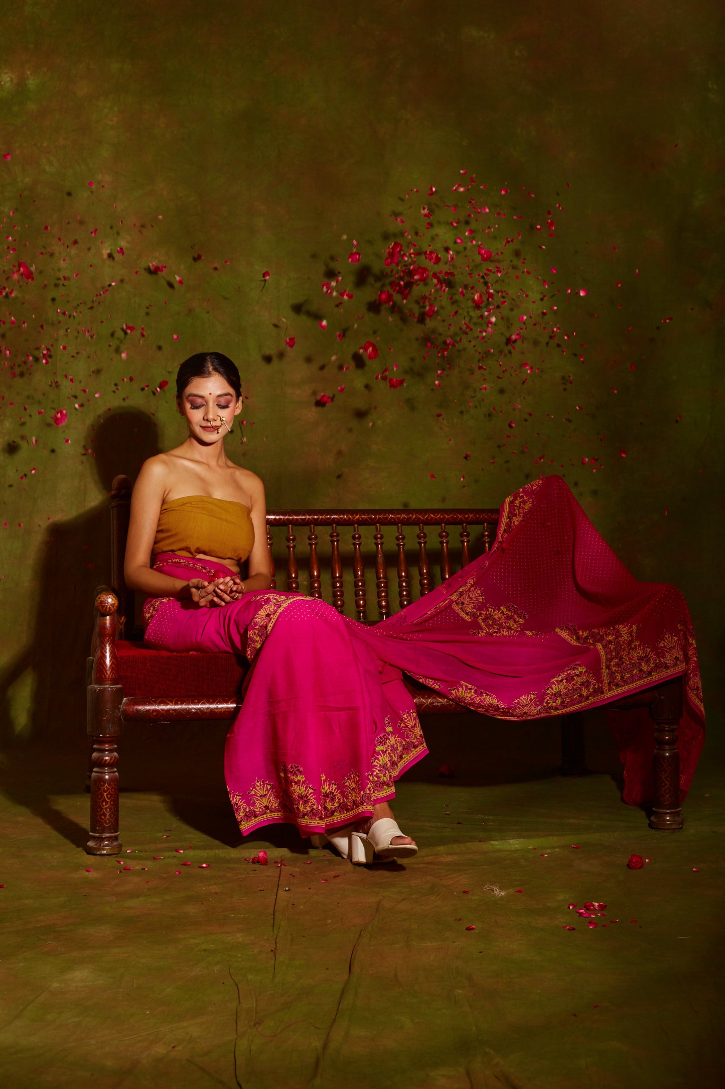 Jashn Pink Border Cotton Saree