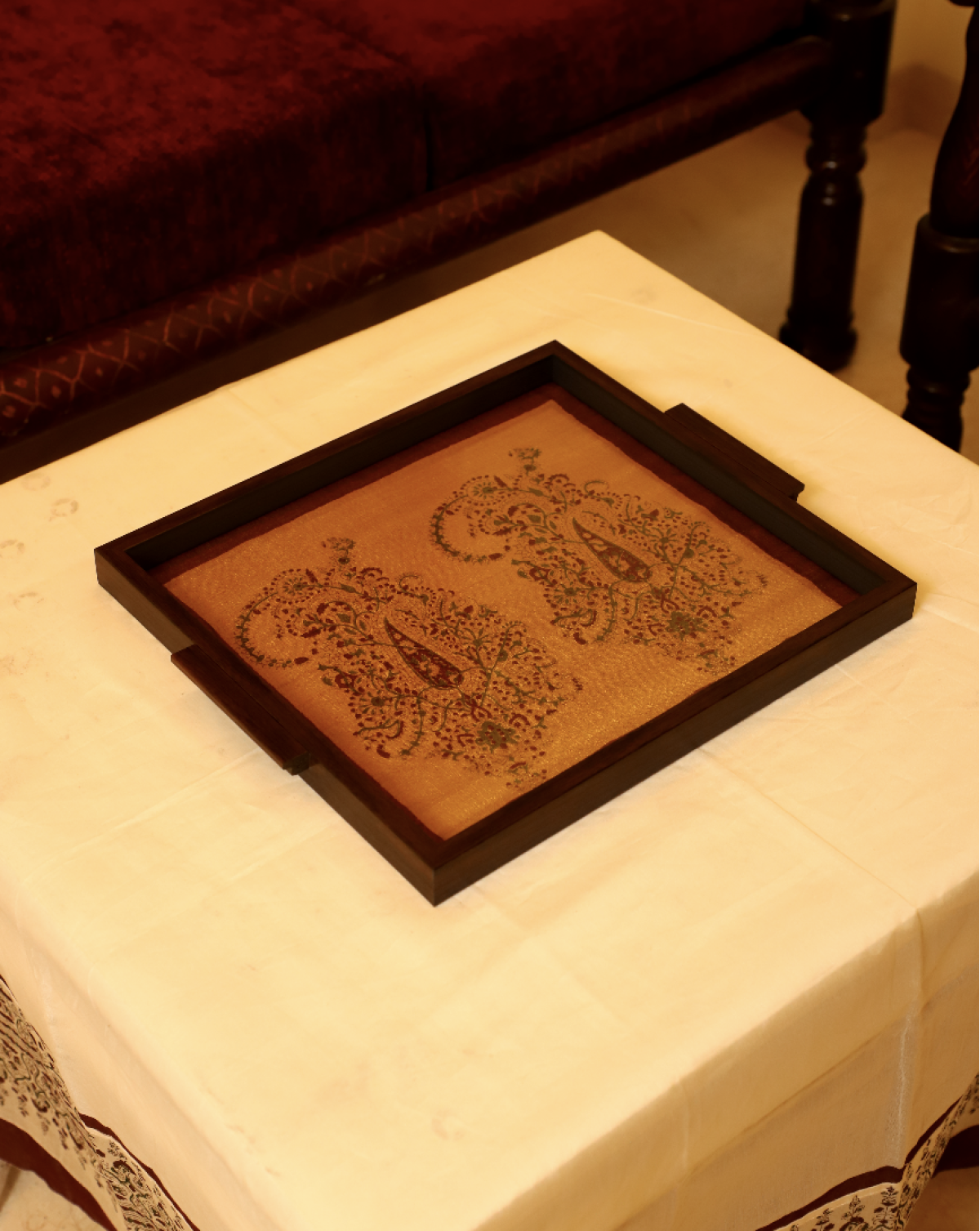Wooden Handblock Printed Tray