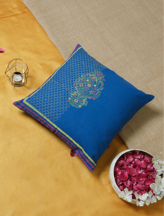 Jaal & Paisley Blue Cushion Cover 16*16 (set of 2)