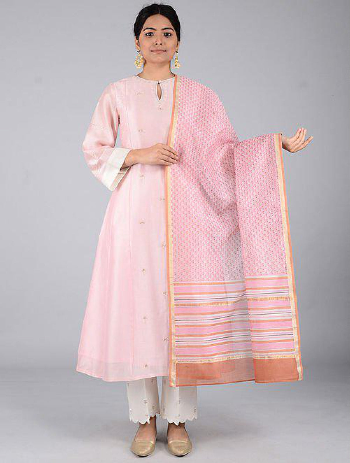 Beige Chanderi Dupatta