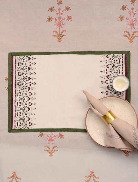 Maroon and Green left and right Table Mats (Set of 2)