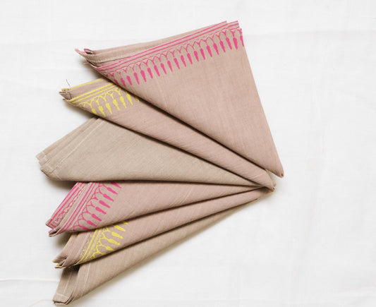 Beige Napkin with 3 colors  12*12(set of 6)
