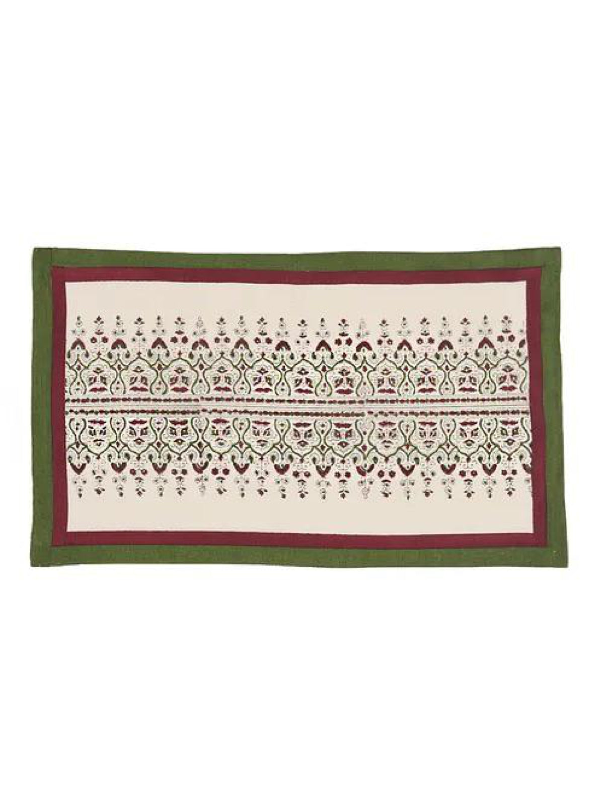 Maroon and Green Sidey Table Middle Mats (Set of 6)