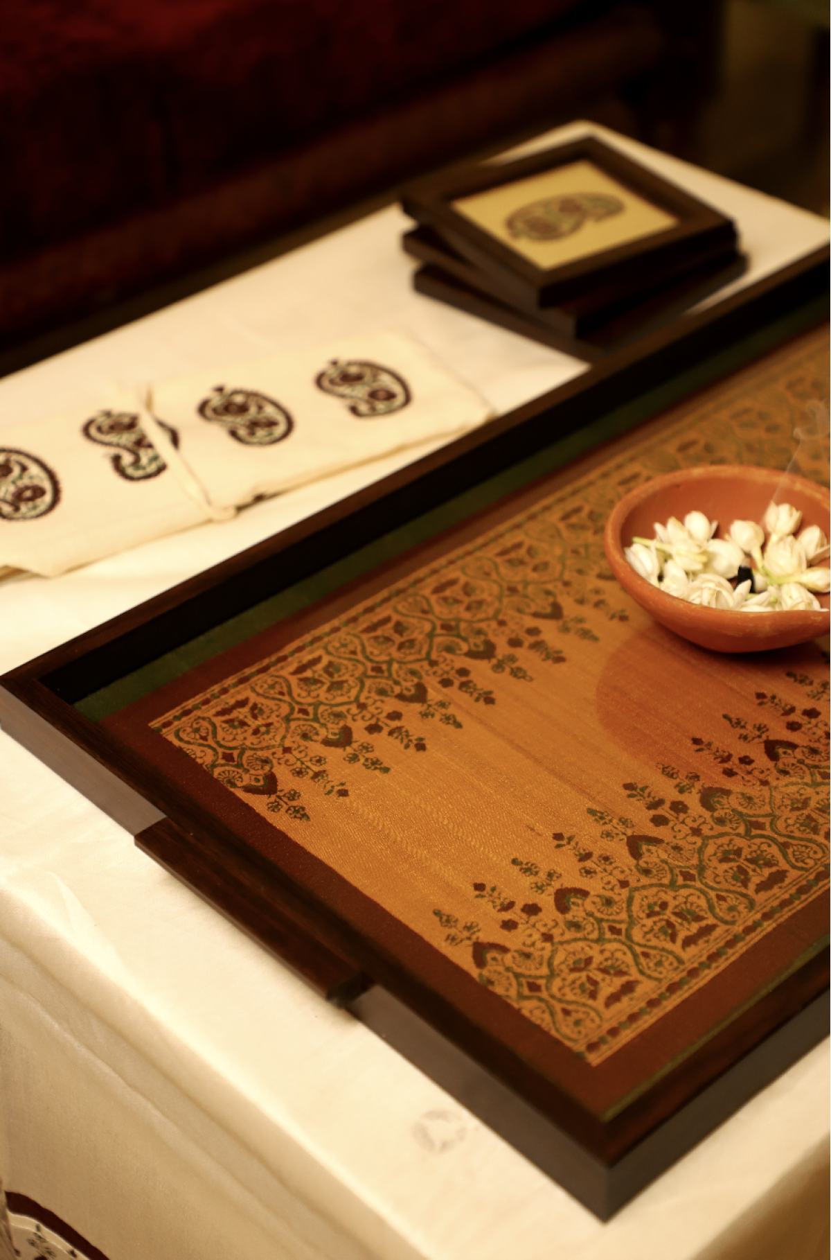 Wooden Handblock Printed Tray